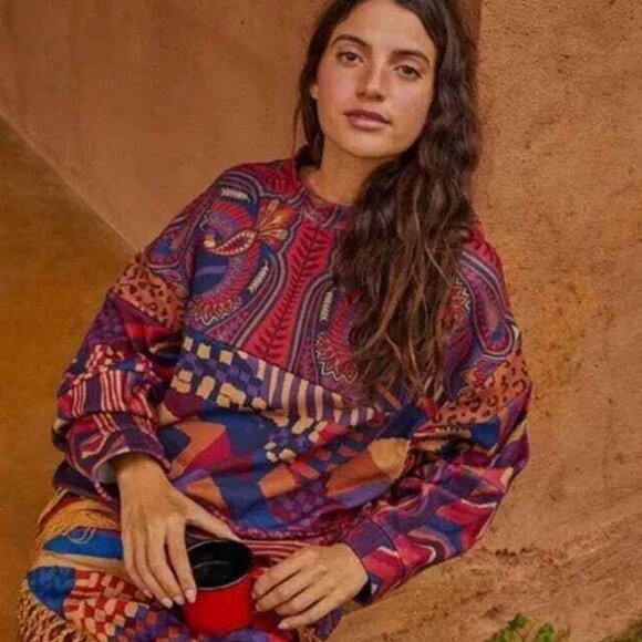 Farm Rio Women’s Mixed Prints Sweatshirt - Size Small - Picture 1 of 10